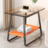 Contemporary Nordic Rectangular Glass Iron Fabric End Table 2-Tier For Living Room