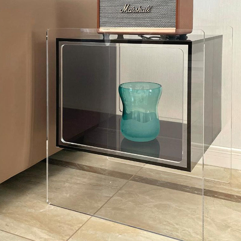 Contemporary Creative Rectangular Acrylic End Table 2-Tier For Living Room