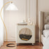 Modern Minimalist Square Glass Stainless Steel End Table 2-Tier For Living Room