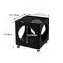 Modern Minimalist Square Glass Stainless Steel End Table 2-Tier For Living Room