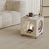 Modern Minimalist Square Glass Stainless Steel End Table 2-Tier For Living Room