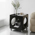 Modern Minimalist Square Glass Stainless Steel End Table 2-Tier For Living Room
