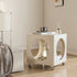 Modern Minimalist Square Glass Stainless Steel End Table 2-Tier For Living Room