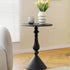 Modern Minimalist Round Carbon Steel End Table 1-Tier For Living Room
