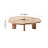 Traditional Japanese Round Rattan Wood Coffee Table 1-Tier For Living Room