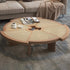 Traditional Japanese Round Rattan Wood Coffee Table 1-Tier For Living Room