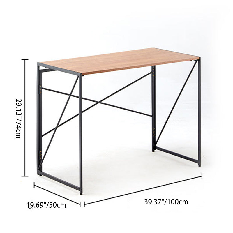 Contemporary Simplicity Rectangular Wood Iron Side Table 1-Tier For Study