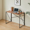 Contemporary Simplicity Rectangular Wood Iron Side Table 1-Tier For Study