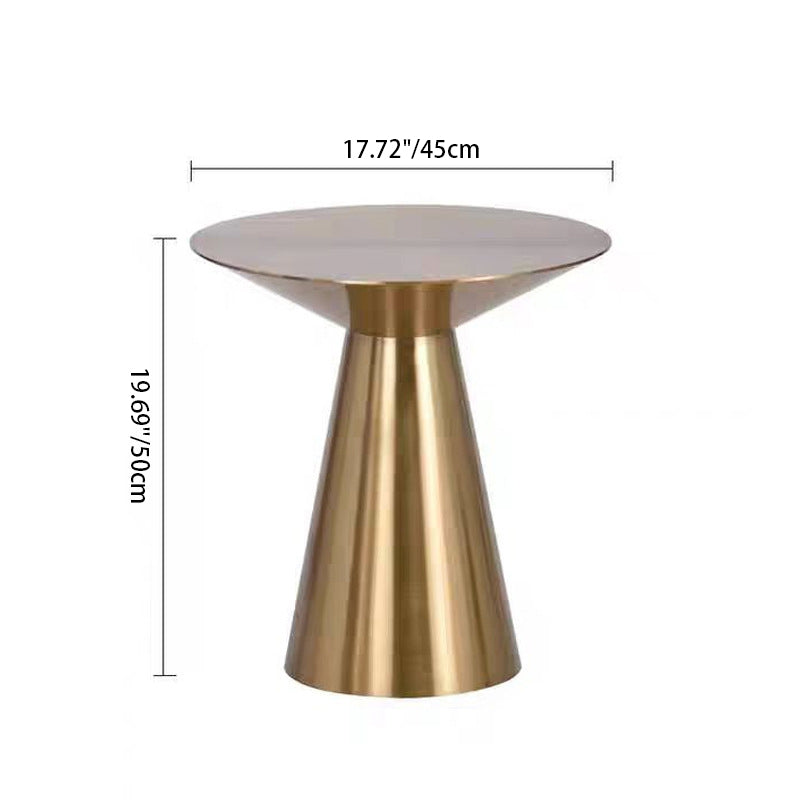 Modern Minimalist Round Stainless Steel End Table 1-Tier For Living Room