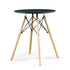 Contemporary Scandinavian Round Wood Iron End Table 1-Tier For Living Room