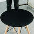 Contemporary Scandinavian Round Wood Iron End Table 1-Tier For Living Room