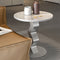 Contemporary Luxury Round Rock Slab Steel End Table 1-Tier For Living Room