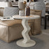 Contemporary Luxury Round Rock Slab Steel End Table 1-Tier For Living Room