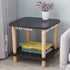 Modern Minimalist Square Particle Board Tabletop Wood End Table 1/2-Tier For Living Room