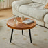 Contemporary Retro Round Density Board Wood Coffee Table 1-Tier For Living Room