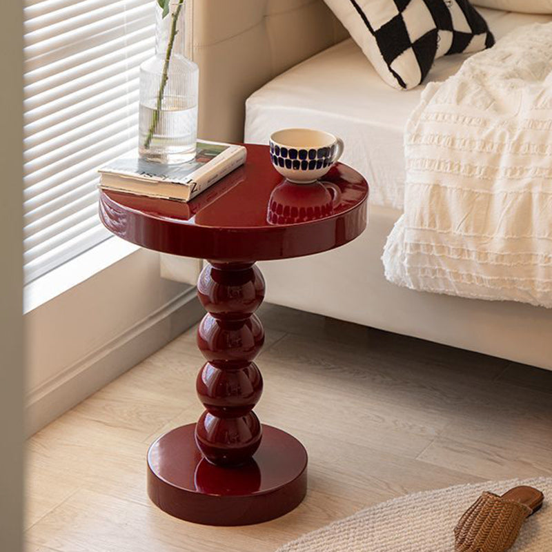 Traditional Vintage Round Wood End Table 1-Tier For Living Room