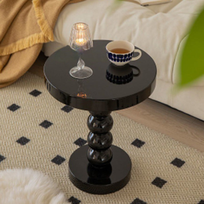 Traditional Vintage Round Wood End Table 1-Tier For Living Room