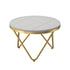 Contemporary Luxury Round Rock Slab Iron Coffee Table 1-Tier For Living Room