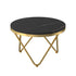 Contemporary Luxury Round Rock Slab Iron Coffee Table 1-Tier For Living Room