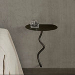 Contemporary Creative Iron Curve Suspended End Table 1-Tier For Bedroom