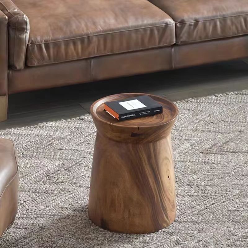 Contemporary Creative Hat Shape Wood End Table 1-Tier For Living Room