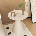 Modern Minimalist Round Cone Rock Slab End Table 1-Tier For Living Room