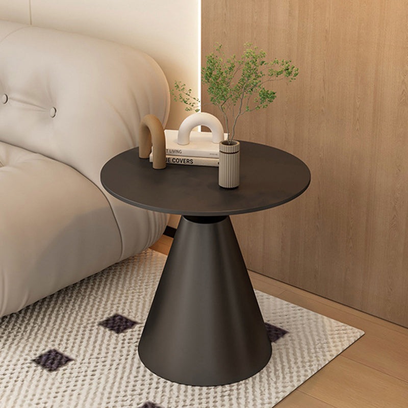 Modern Minimalist Round Cone Rock Slab End Table 1-Tier For Living Room