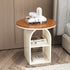 Modern Minimalist Round Tempered Glass Iron End Table 3-Tier For Living Room