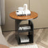 Modern Minimalist Round Tempered Glass Iron End Table 3-Tier For Living Room