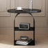 Modern Minimalist Round Tempered Glass Iron End Table 3-Tier For Living Room