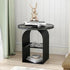 Modern Minimalist Round Tempered Glass Iron End Table 3-Tier For Living Room