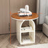 Modern Minimalist Round Tempered Glass Iron End Table 3-Tier For Living Room