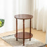 Contemporary Nordic Round Wood Coffee Table 2-Tier For Living Room