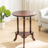 Contemporary Nordic Round Wood Coffee Table 2-Tier For Living Room