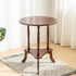 Contemporary Nordic Round Wood Coffee Table 2-Tier For Living Room