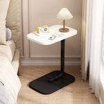 Modern Minimalist Rectangular Density Board Iron End Table 1-Tier Movable For Living Room