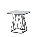 Contemporary Nordic Square Geometric Rock Slab Iron End Table 1/2-Tier For Living Room