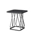 Contemporary Nordic Square Geometric Rock Slab Iron End Table 1/2-Tier For Living Room