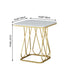 Contemporary Nordic Square Geometric Rock Slab Iron End Table 1/2-Tier For Living Room