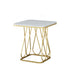 Contemporary Nordic Square Geometric Rock Slab Iron End Table 1/2-Tier For Living Room