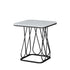 Contemporary Nordic Square Geometric Rock Slab Iron End Table 1/2-Tier For Living Room