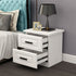 Modern Simplicity Rectangular Board Nightstand 2-Drawer For Bedroom