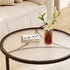 Contemporary Luxury Tempered Glass Iron Wood Coffee Table 1-Tier For Living Room