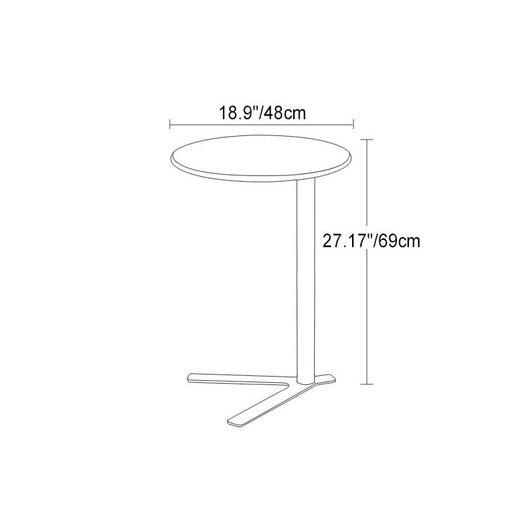 Modern Minimalist V-Shaped Top Round Iron End Table For Living Room