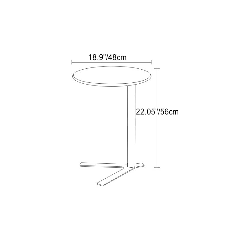 Modern Minimalist V-Shaped Top Round Iron End Table For Living Room