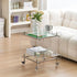 Contemporary Luxury Movable Square Acrylic Stainless Steel End Table 2-Tier For Living Room