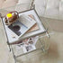 Contemporary Luxury Movable Square Acrylic Stainless Steel End Table 2-Tier For Living Room