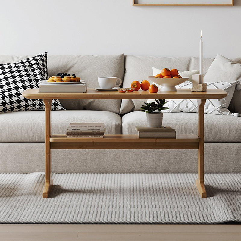 Modern Minimalist Rectangular Bamboo Coffee Table For Living Room