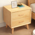 Modern Minimalist Rectangle Solid Wood Top Board Nightstand 2-Drawer For Bedroom