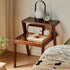 Contemporary Creative Rectangular Tempered Glass Top Wood Coffee Table 2-Tier For Living Room